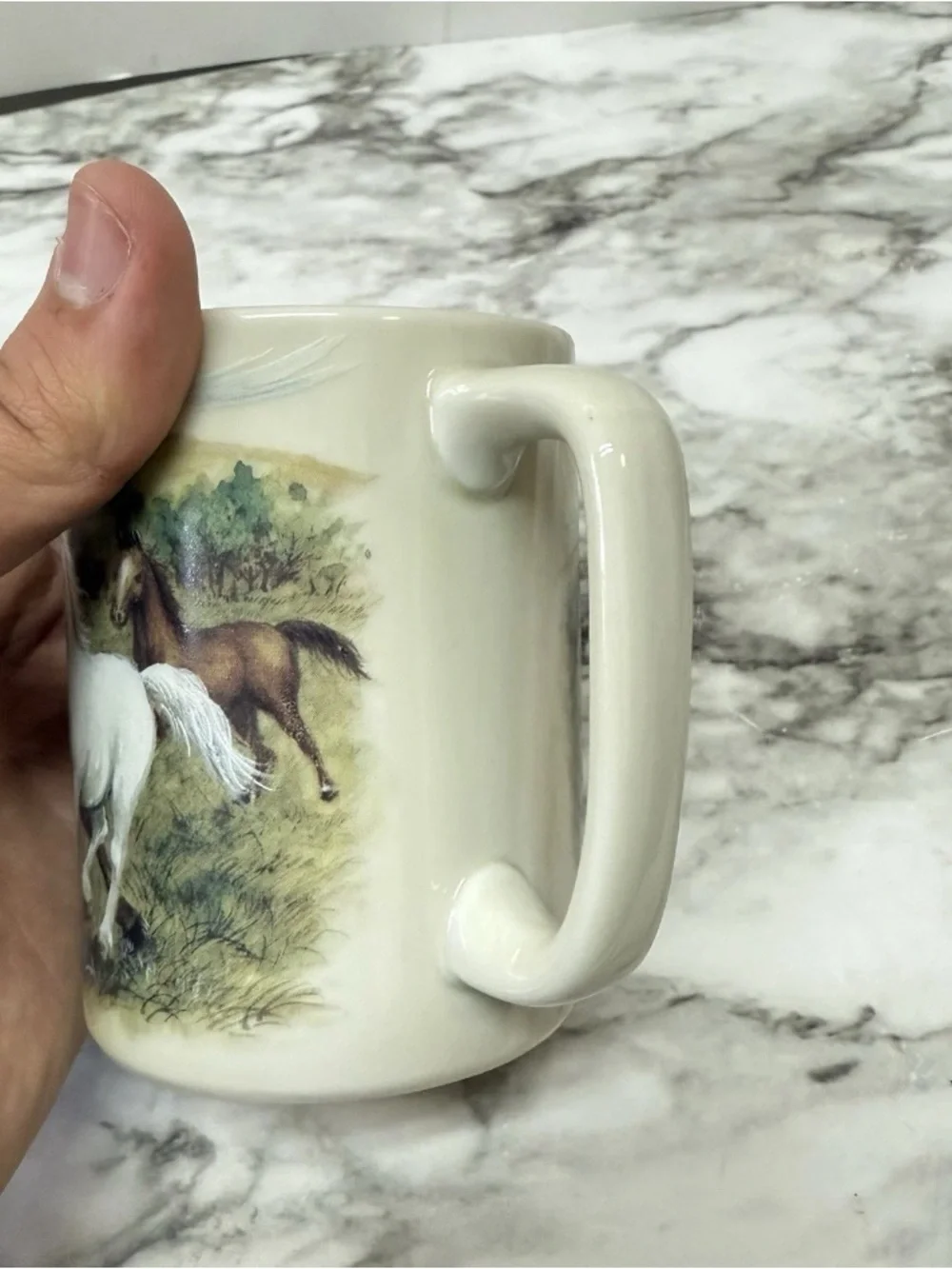Vintage Otagiri Japan Hand Painted Wild Horses Coffee/Tea Mug, Equestrian Core